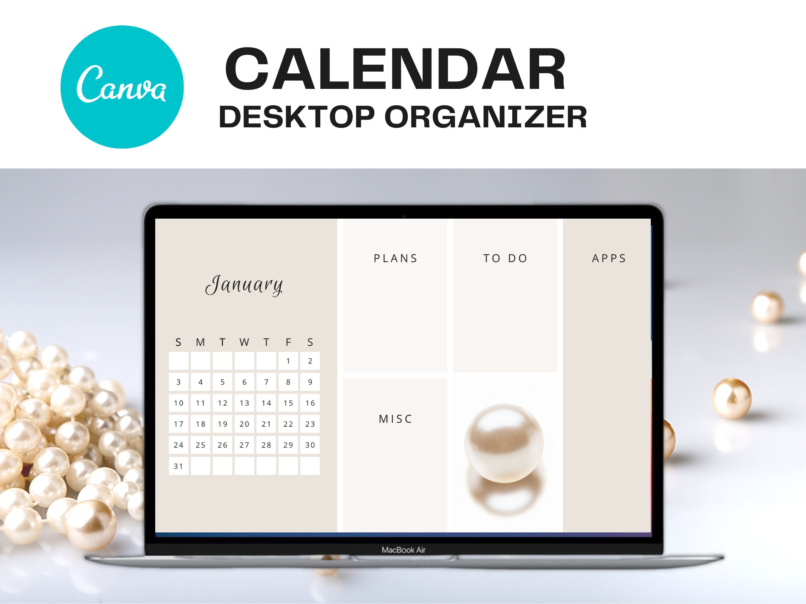 Editable Calendar Desktop Organizer Canva Template CUSTOM Etsy