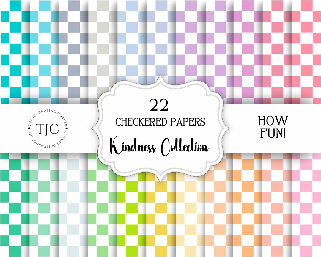 22-page Checkered Paper Printable Bundle Inspired by the - Etsy