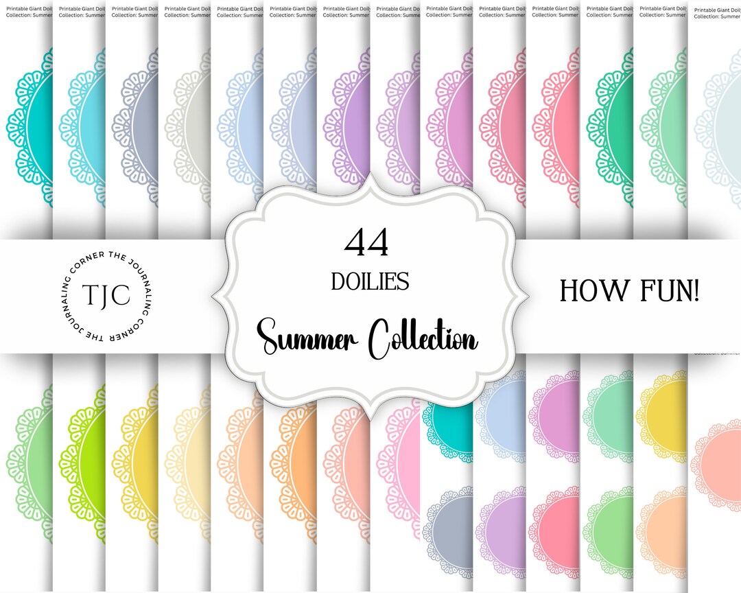 44 Summer Collection Printable Doilies, Digital Download Doily Sheets ...