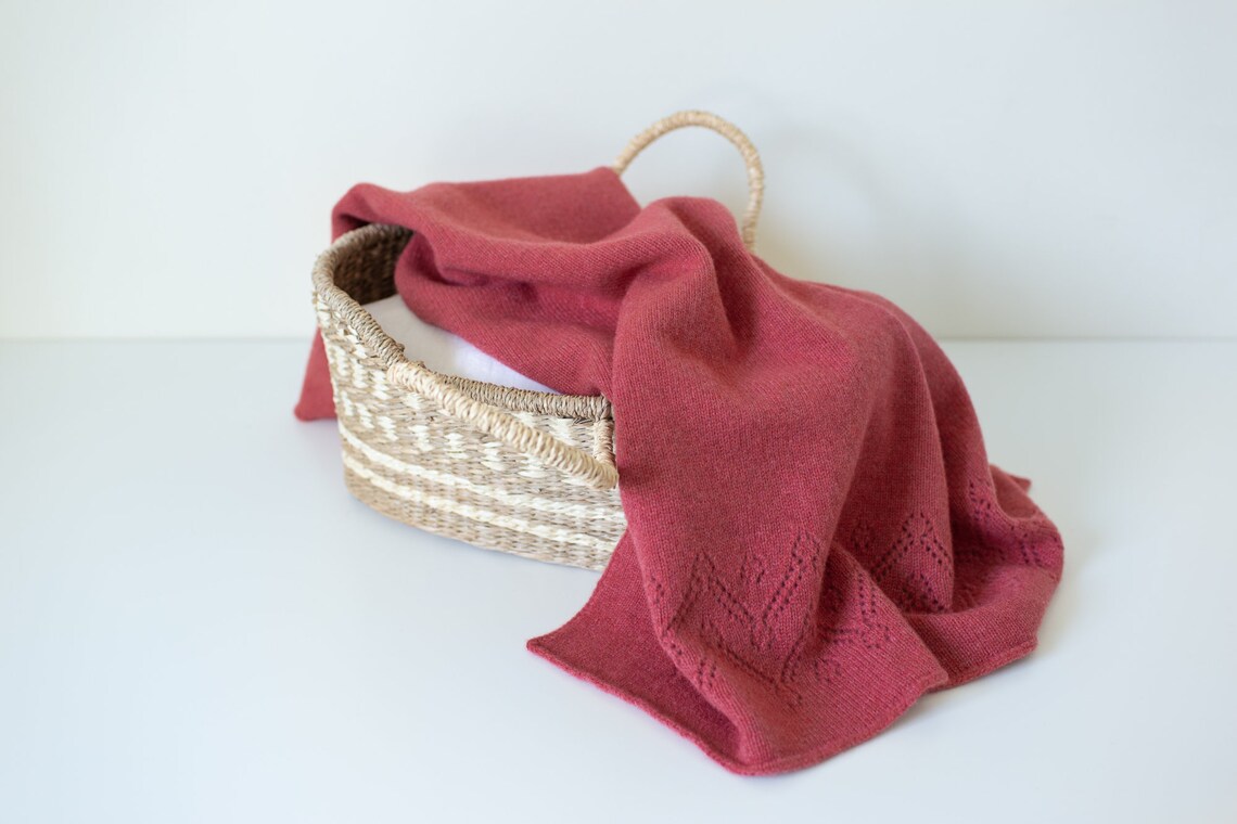 Red Baby Blanket Knitted Infant Blanket Warm Infant Cover Etsy