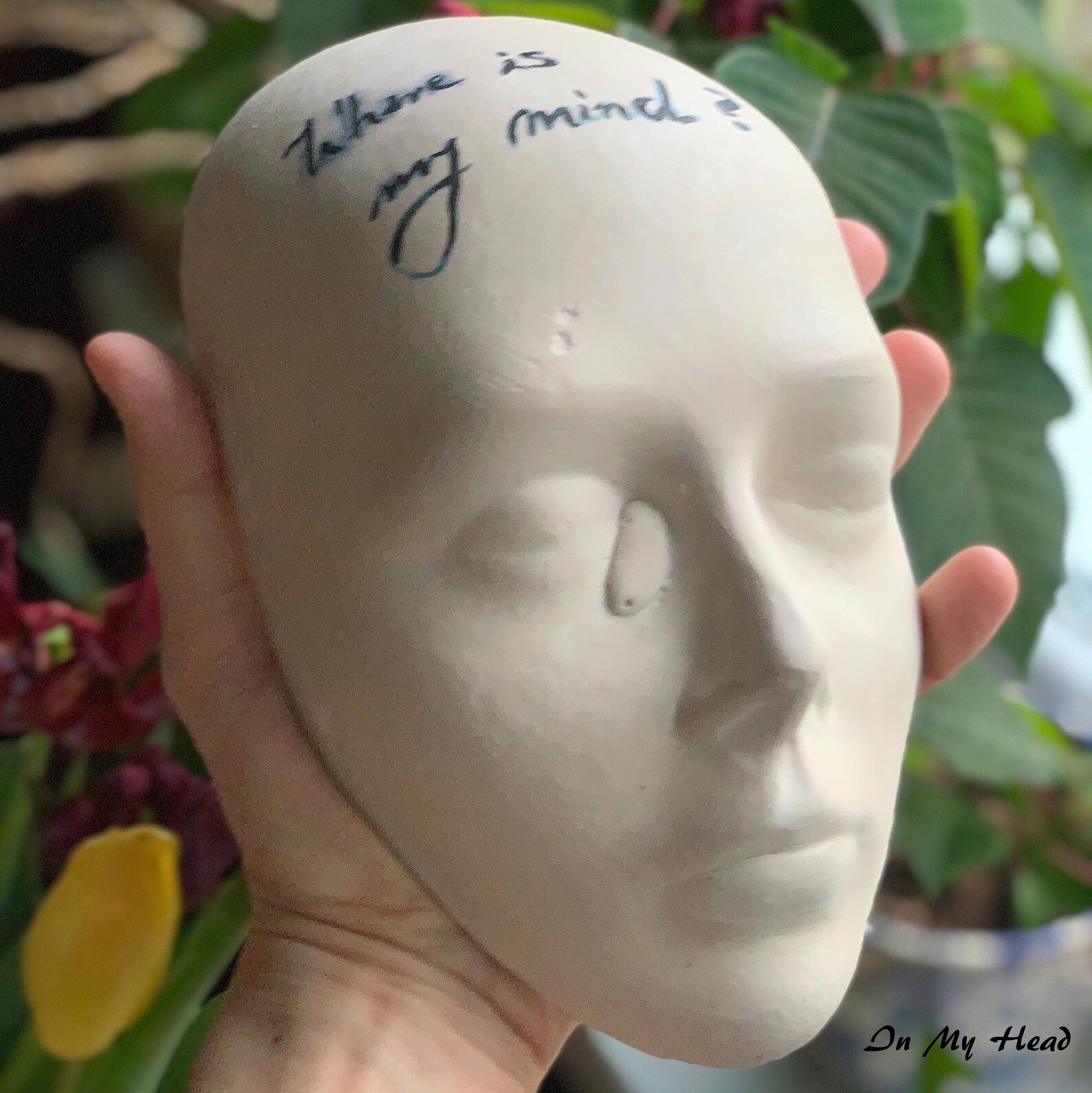 Human Head Wall Sculpture With Sentence Where is My Mind Etsy
