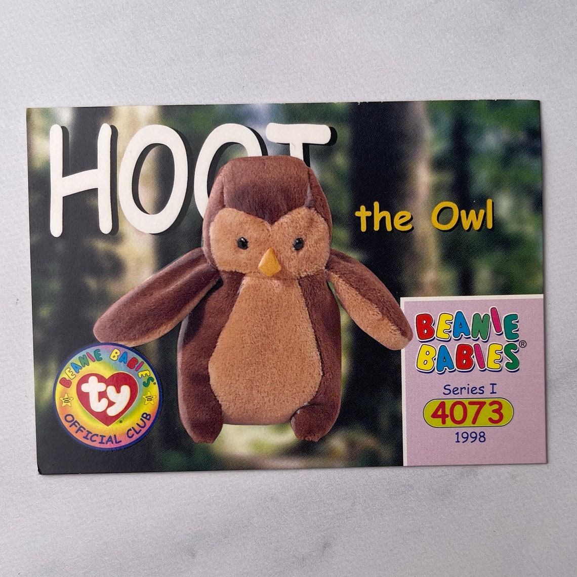 Beanie Baby Trading Card Hoot the Owl Etsy