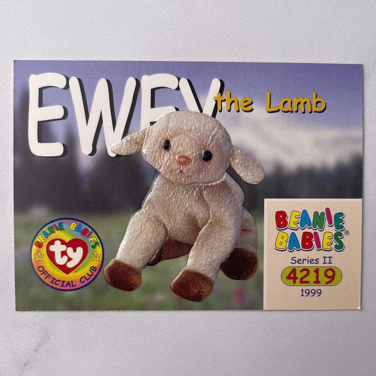 Beanie Baby Trading Card Ewey the Lamp Etsy