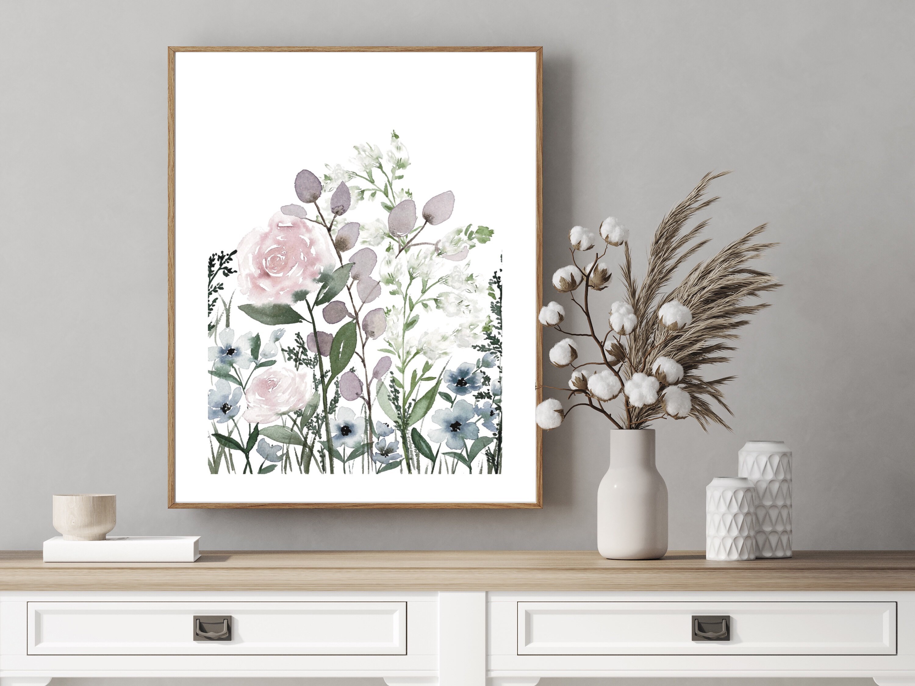 Soft Wildflowers Watercolour Printables Set of 3 | Etsy