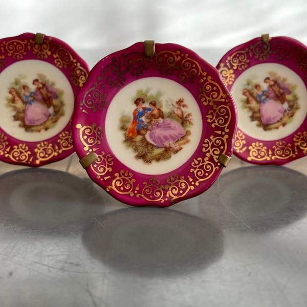 Limoges France Miniature Plates Collectible French porcelain home decor porcelain Vintage art decor special gift miniature in porcelain