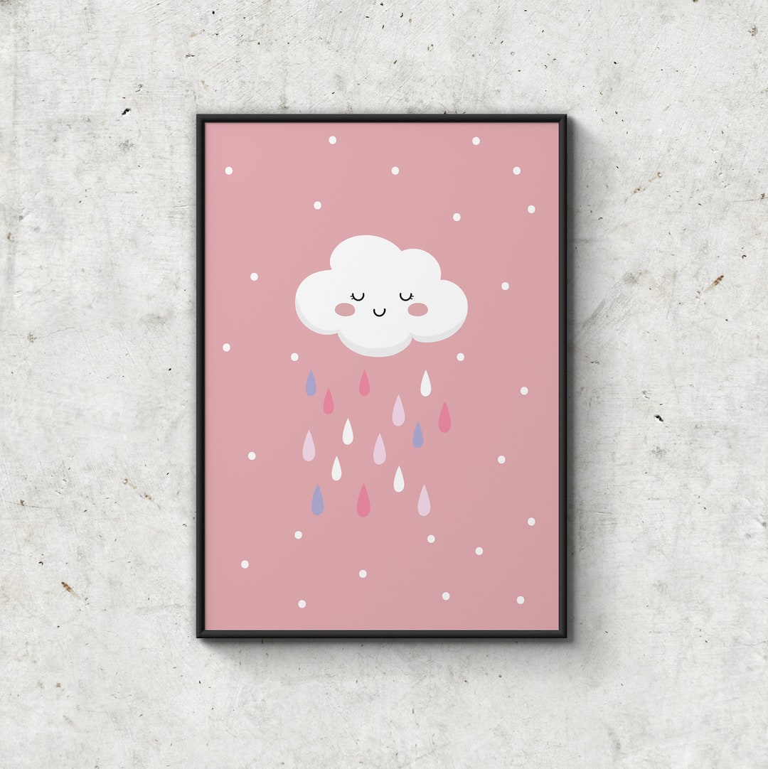Cloud Print Nursery Cloud Art Weather Print Baby Shower Etsy España