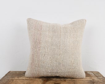 lumbar kilim pillow handwoven kilim pillow Turkish Anatolia hemp kilim pillow white kilim pillow couch kilim pillow sofa pillow cover Ag-1