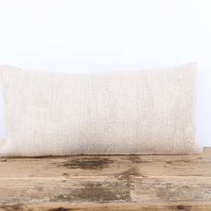 Kilim Pillow, Hemp Kilim Pillow, 12x24 Pillow Cover, Decorative Throw Pillow, Cotton Pillow, Wool Cushion Cover, Livingroom Decor, Pillow