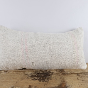 Kilim Pillow, Hemp Kilim Pillow, 12x24 Pillow Cover, Decorative Throw Pillow, Cotton Pillow, Wool Cushion Cover, Livingroom Decor, Pillow