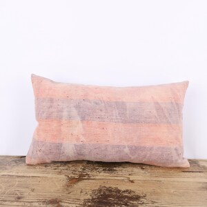 Copricuscino lombare in kilim di canapa, tessuto a mano in Turchia (12x20)