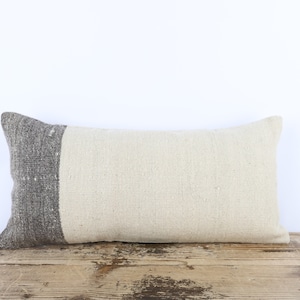 12x24 Kilim Pillow, Hemp Kilim Pillow, Turkish Kilim Pillow, Decorative Throw Pillow, Wool Kilim Pillow, Beeding Pillow, Bedroom Pillow