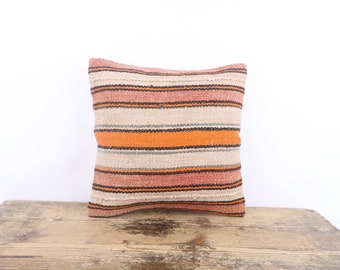 Cojín Kilim de cáñamo vintage de 40x40 cm, funda de cojín para sofá turco