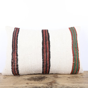 Hemp Kilim Pillow, Wool Pillow Cover, Turkish Kilim Pillow, Hemp Handwoven Kilim Pillow, Decorative Pillow, Throw Pillow, Hemp Pillow