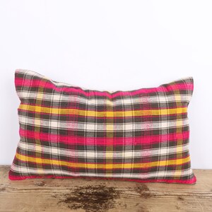 Copricuscino Kilim in canapa intrecciata a mano, plaid turco vintage, 12x20