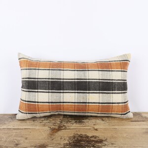 Federa per cuscino Kilim in canapa, cuscino turco, cuscino boho (12x20)