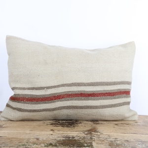 Hemp Kilim Pillow, Wool Pillow Cover, Turkish Kilim Pillow, Hemp Handwoven Kilim Pillow, Decorative Pillow, Throw Pillow, Hemp Pillow