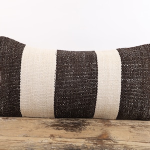 Kilim Pillow, Hemp Kilim Pillow, 12x24 Pillow Cover, Decorative Throw Pillow, Cotton Pillow, Wool Cushion Cover, Livingroom Decor, Pillow