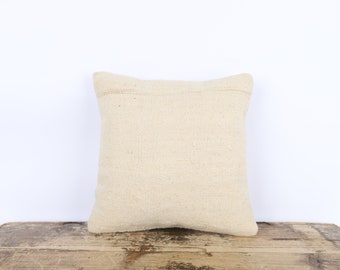Funda de cojín Kilim de cáñamo, cojín decorativo turco, vintage, 16x16