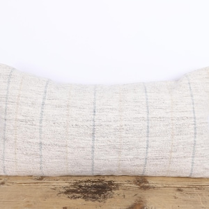 Kilim Pillow, Hemp Kilim Pillow, 12x24 Pillow Cover, Decorative Throw Pillow, Cotton Pillow, Wool Cushion Cover, Livingroom Decor, Pillow