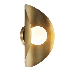 Mid Century Modern Brass Wall Sconce – Handmade Curved Light Fixture lighting wall lamp sconce