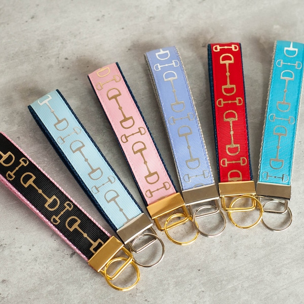 Snaffle Bit Key Fob - Bit Keychain - Equestrian Keychain - Equestrian Gift - Horseback Riding Wristlet - Horseback Riding Accessory