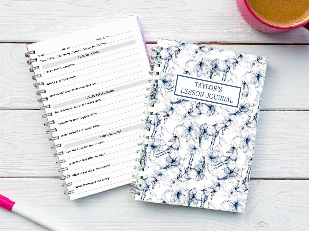 Hardcover Equestrian Riding Lesson Journal — Personalized Horse Rider ...