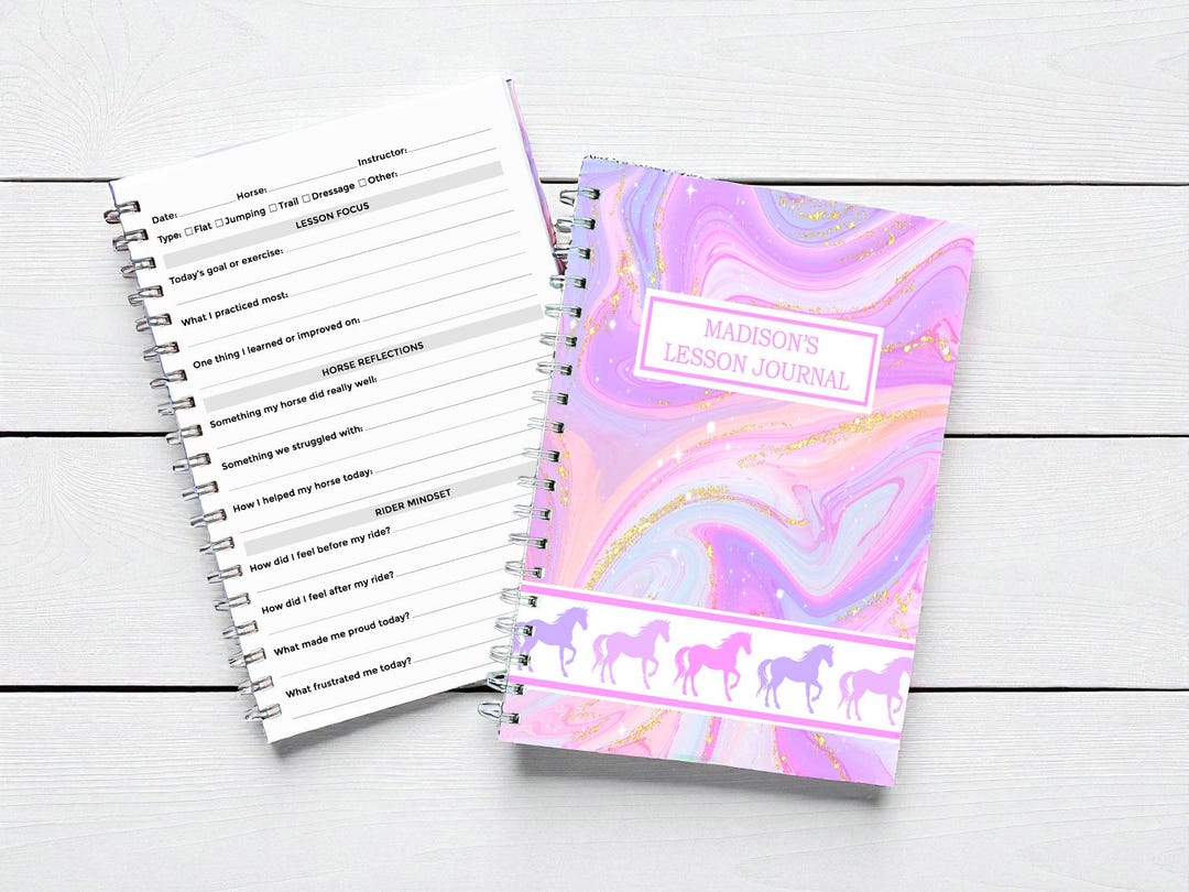 Hardcover Equestrian Riding Lesson Journal — Personalized Horse Rider ...