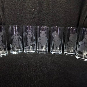 Winnie the pooh longdrink 27cl glasses etch engraved tiger piglet eeyore