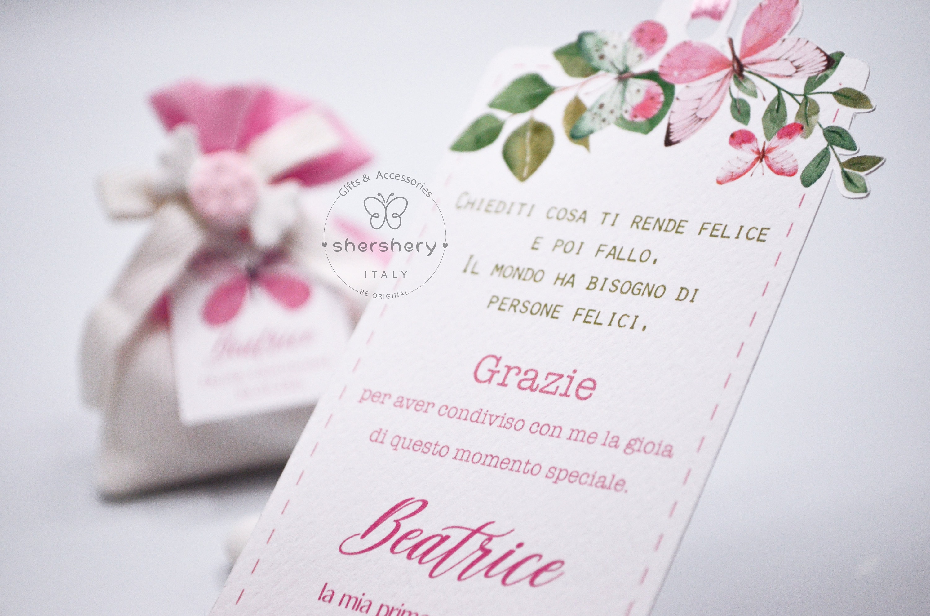 Segnaposto Farfalle Taglio Laser - 50 Pezzi, Carta Perlata, Per Matrimoni E Feste