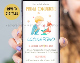 Invito prima comunione piccolo principe, prima comunione bambino, la mia prima comunoine, invito whatsapp prima comunione, piccolo principe