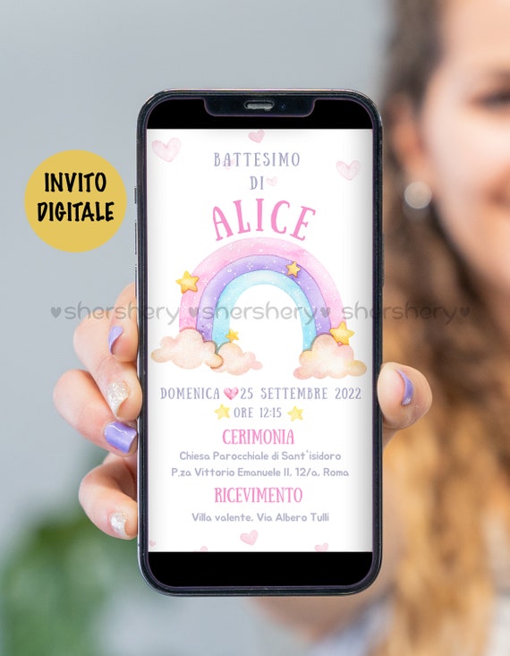 12 Biglietti D'Invito Per Battesimo Arcobaleno Rosa, Formato DIN A6, Carta 350g/m², Con Testo Vuoto Per Comunione, Cresima, Compleanno, Ragazza (Tema Pesce) - 3