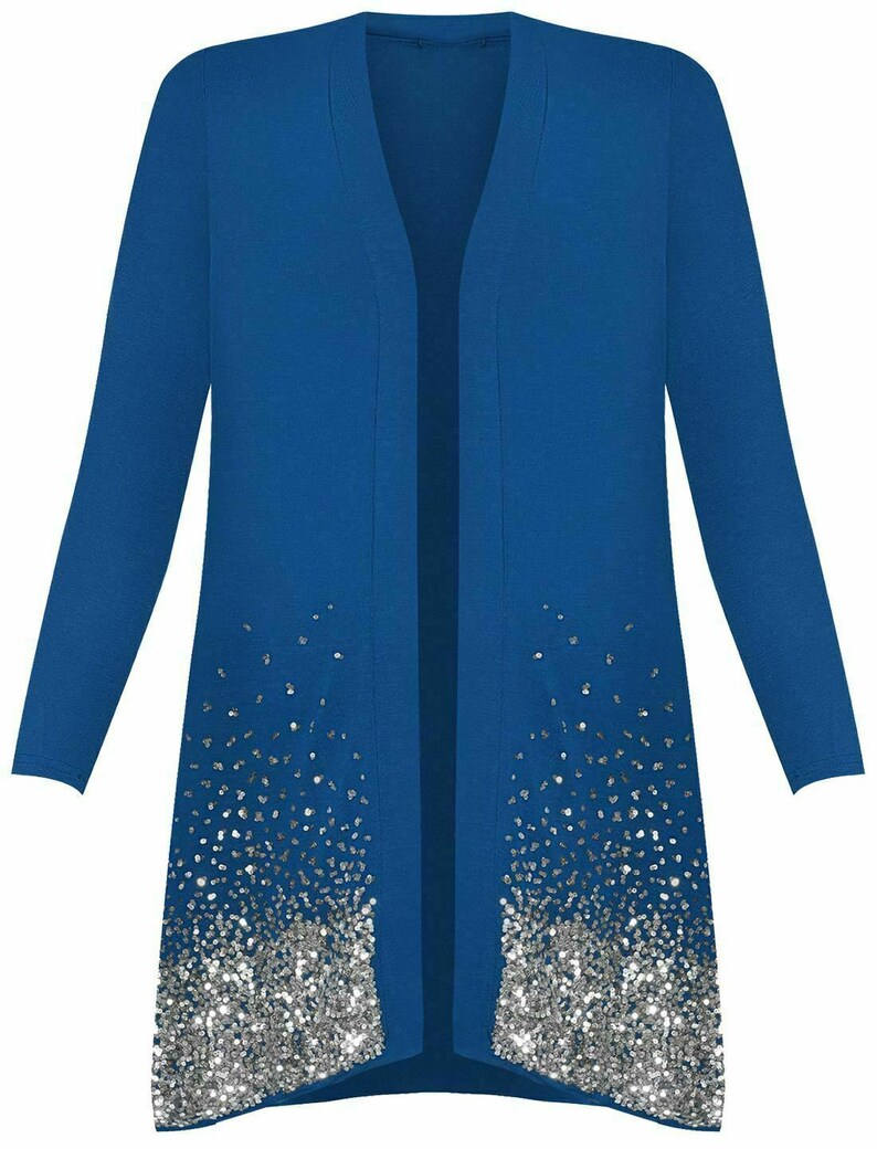 Plus Size Sequin Cardigan Long Sleeve Women/'s Sparkle Top