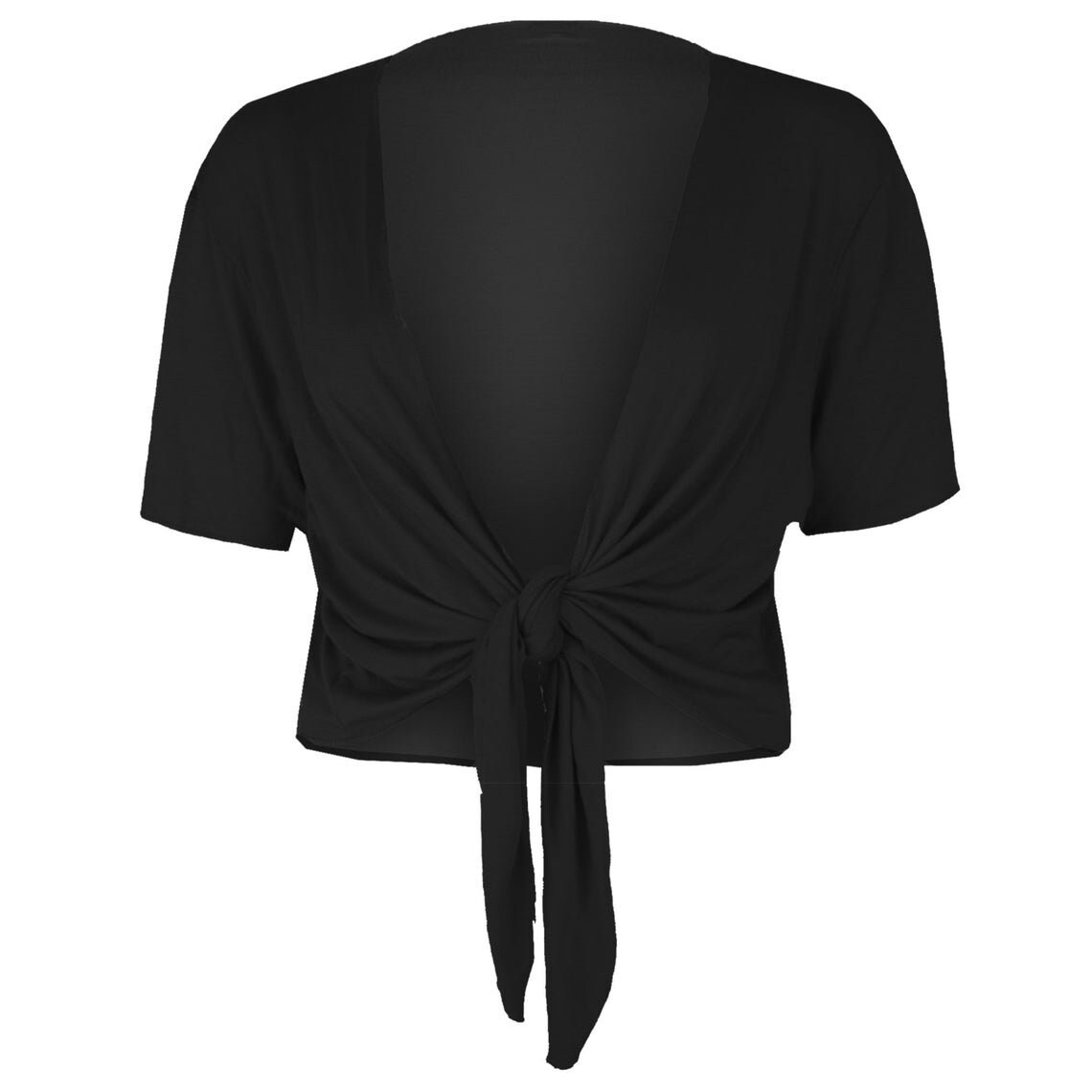 Women Knot Tie Bolero Shrug Ladies Short Sleeve Wrap Crop Top Cardigan
