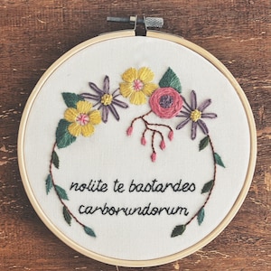 Handmaid's Tale Embroidery | Feminist Wall Art, Nolite Quote