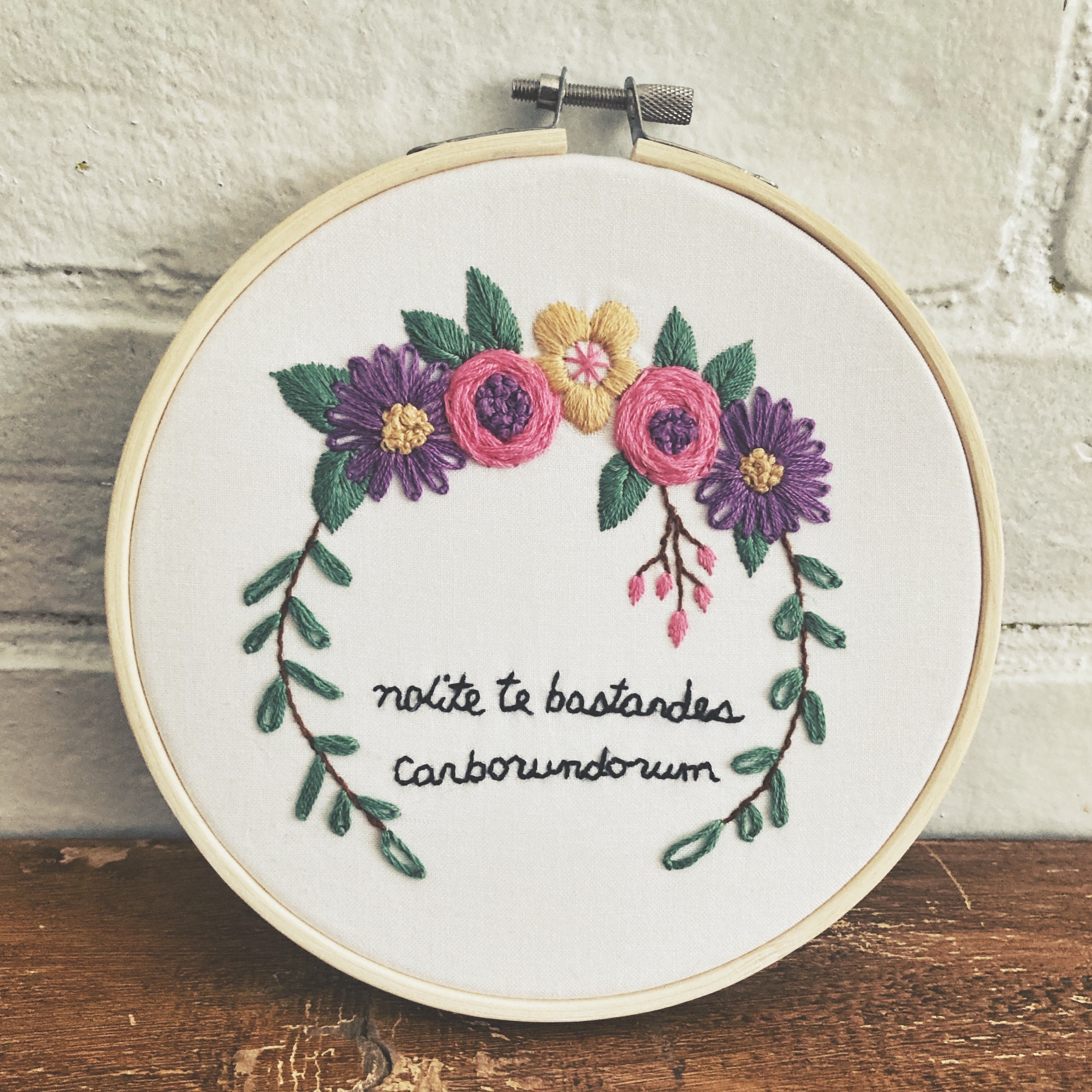Feminist Embroidery Handmaids Tale Quote Nolite Te Bastardes
