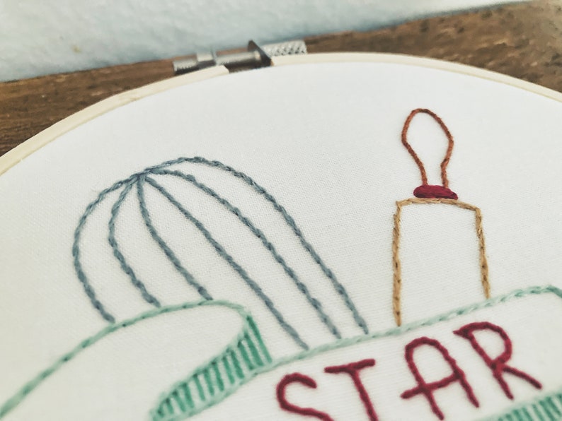 Star Baker Embroidery Great British Bake Off Art GBBO Fan Art Handmade Baker Gift Hand Embroidered Kitchen Decor image 3