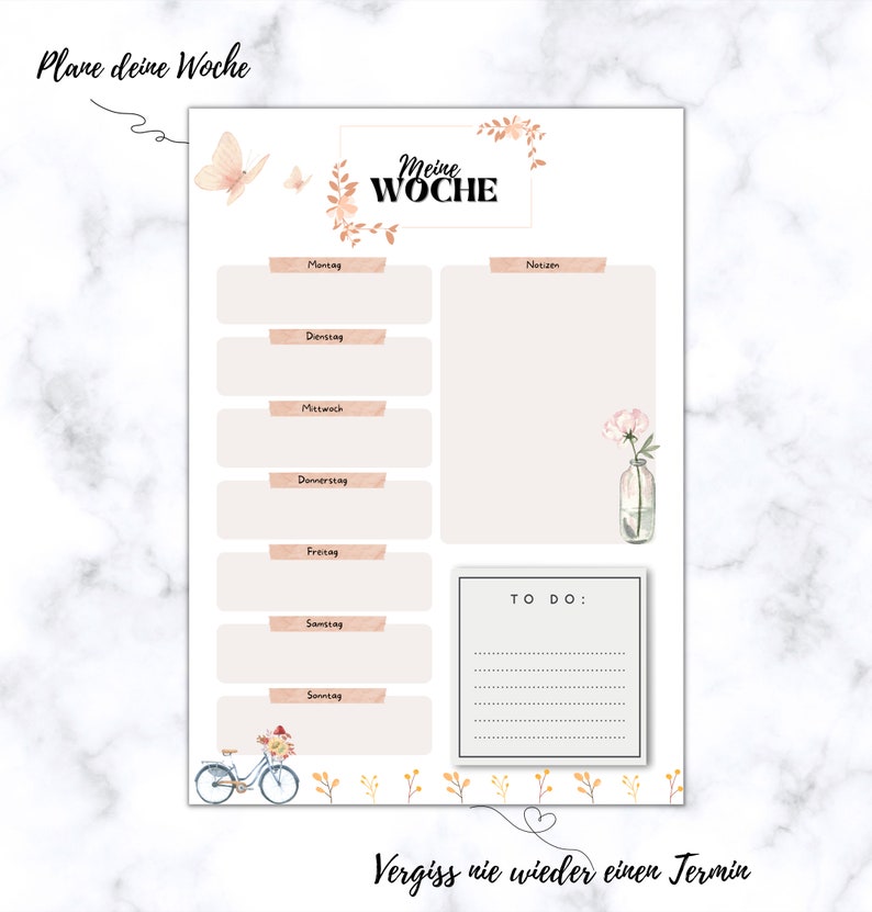 3 Planner Set / Daily Planner / Weekly Planner / Meal Planner / To Do List / Shopping List / Self Care / Selflove / Digital Download / PDF image 4