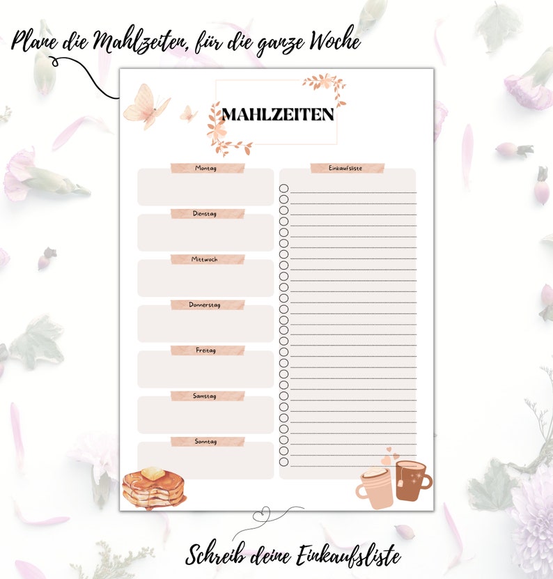 3 Planner Set / Daily Planner / Weekly Planner / Meal Planner / To Do List / Shopping List / Self Care / Selflove / Digital Download / PDF image 3