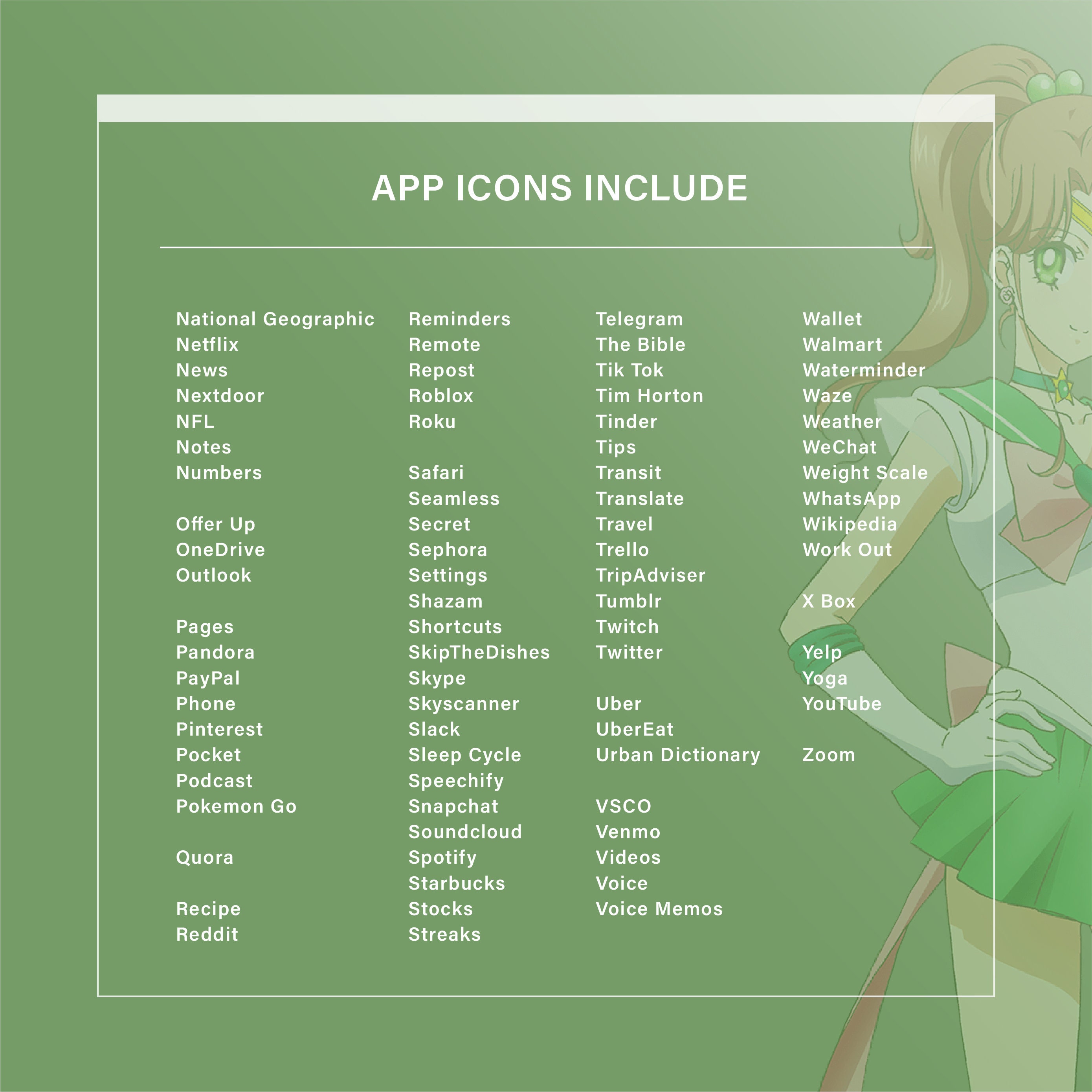 Sailor Jupiter 180 App Icons Theme Pack Premium Aesthetic Etsy Ireland