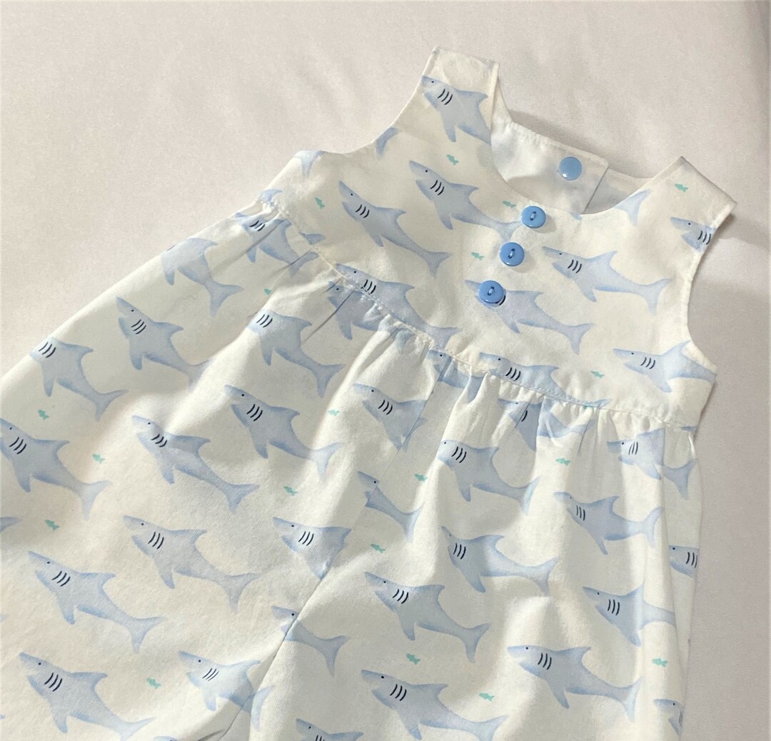 The Blue Shark Bite Stylish Baby Romper