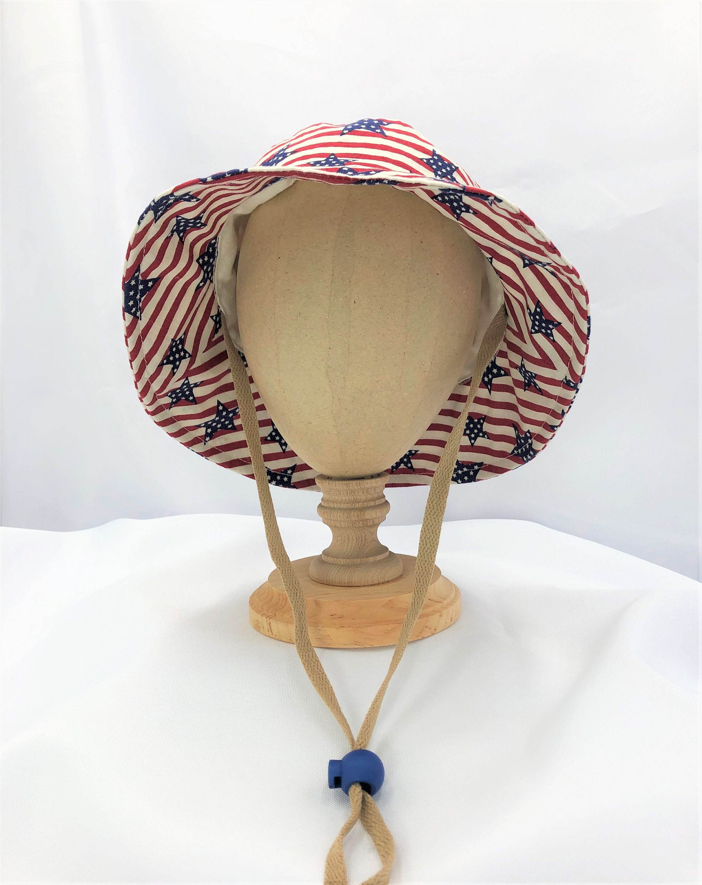 Chapeau Bucket Imprimé Drapeau Américain - Unisexe, Pliable, Protection Solaire - Pour Plage, Pêche, été - Taille Unique Noir