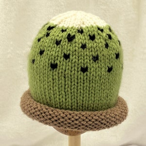 Fun Kiwifruit Baby Hat Knit Beanie Roll Hem Beanie Kiwi Hat