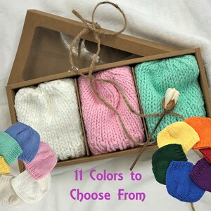 Cotton Natural Baby Gift Set Boxed Newborn Baby Girl Baby Boy Beanies Spring Summer Cotton Boxed Baby Shower Gift Mix & Match &#39;The Cottons&#39;