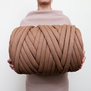 COTTON yarn, 1 BALL 0,45 kg 22,5 m, Arm knitting yarn, Chunky COTTON knit yarn, Safe for children, Super bulky big yarn image 1