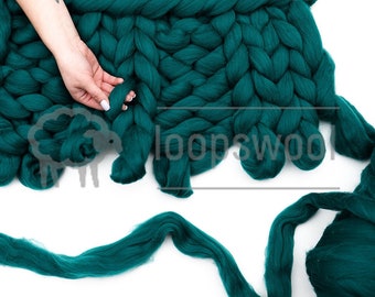 1 ball = 3,18 kg = 7,0 lbs, 100% Merino WOOL, Chunky yarn, SALE,  Roving for arm knit, Bulky giant yarn for chunky knit Gift For Mom