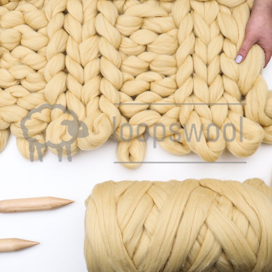 Super Bulky Merino Wool Yarn, Chunky Knit Roving (6 Lbs) - Etsy