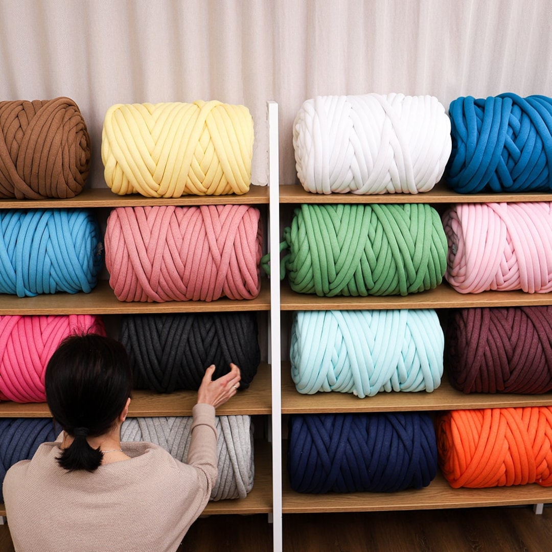 Cotton Yarn, 1 Ball 1,5 Kg 75 M, Giant Chunky Yarn, Organic Arm