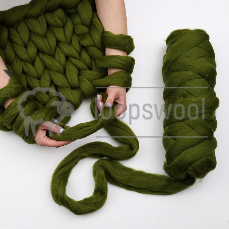 Super Bulky Merino Wool Yarn, Chunky Knit Roving (6 Lbs) - Etsy