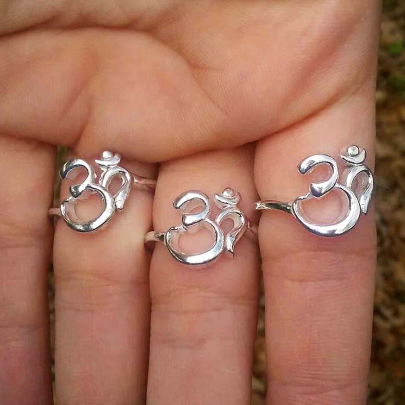 Om design gold ring for girl Clearance