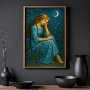 Art Nouveau Elegance: Dreamy Cornflower Wall Art for Feminine Vibes